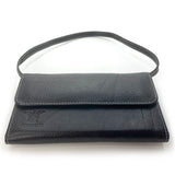 Cartera de piel para dama con asa negro